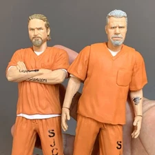 2 SDCC Jax Teller & Clay 2014 Mezco Comic Con Exclusive Sons of Anarchy Jumpsuit