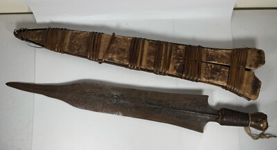 Antique Azabde Slaver's Short Sword, Circa 1850-80 with Wooden Sheath Very Rare