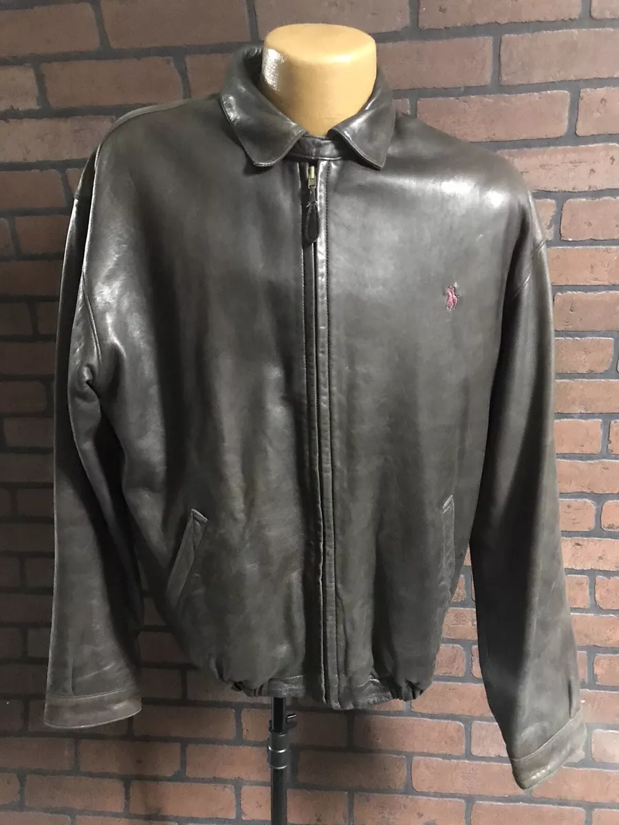 Polo ralph lauren leather jacket hot sale