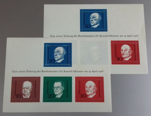 π₯βοΈπ PWZ Bund BRD Block 4 1968 ** Mi. 554-557 1. Todestag K. Adenauer πβοΈπ₯