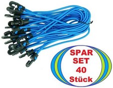40 x tarpaulin tensioner 18 cm blue clamping rubber clamping fix hook expander rubber tensioner