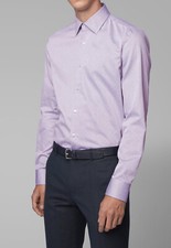 HUGO BOSS Slim Fitted PURPLE JANGO mens DRESS SHIRT 15 38 