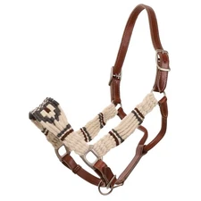 Pinto MOHAIR and Leather Horse HALTER