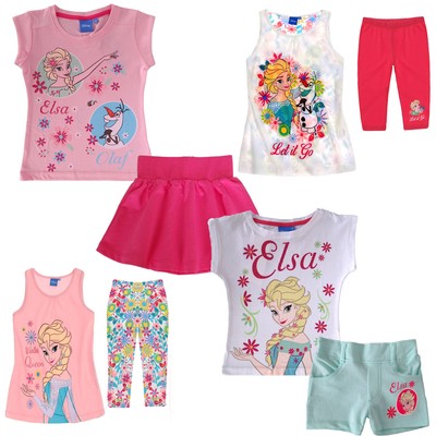 Rock Shorts Capri Kinder Mädchen Disney Frozen Die Eiskönigin Elsa Anna T-Shirt