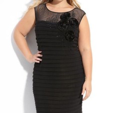 ADRIANNA PAPELL Embellished BLACK SIZE 8 #241 NWT 