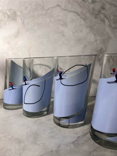 ITALIANO Juego de 4 Gafas Highball Inclinadas de Calidad Esquí Pistas Alpinas - Imagen 9 de 10