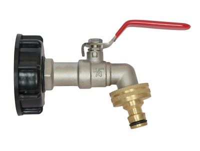 Adapter IBC auf Stecker 1/2'' Absperrung Kugelhahn Container Regenwassertank