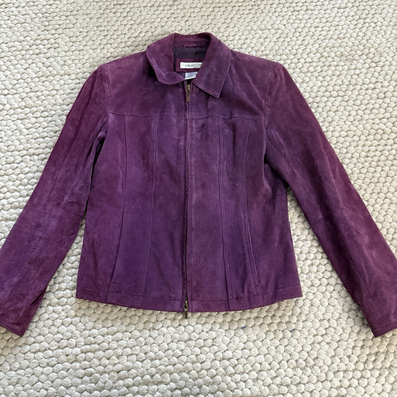 COLDWATER CREEK Womens XS Suede Leather Zip-up w/Pockets