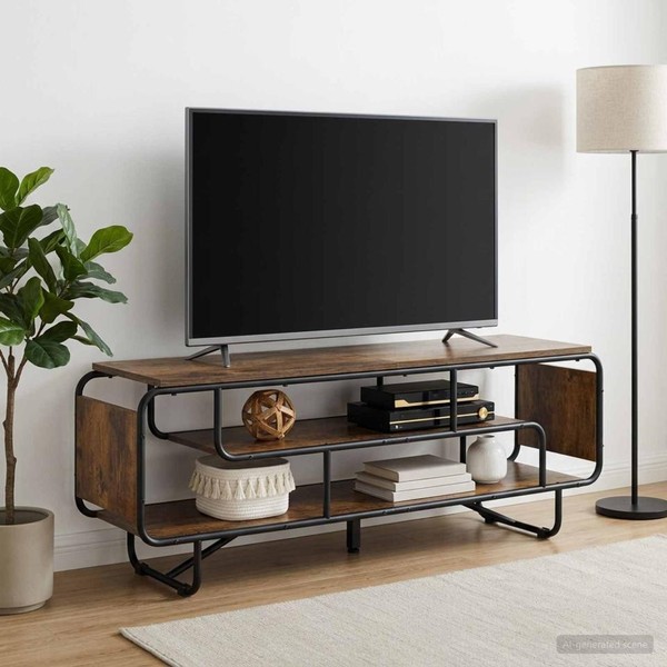 Tv-St?Nder 140 X 36 X 45 Cm R?Uchereiche Holzwerkstoff-image