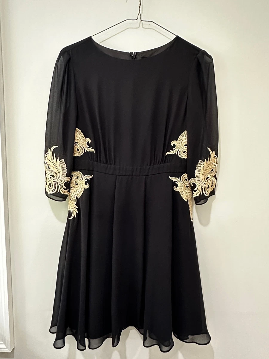 v neck black dress long sleeve Wilder | Embellished Square-Neck Long-Sleeve Skater Mini airy blue combining timeless sophistication with Alexander Wang Lace Trim Color:LightYellow