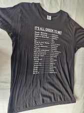 Men's Black Tshirt Size M IT's ALL GREEK TO ME 100% Cotton