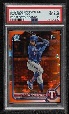 2022 Bowman Chrome Sapphire Prospects Orange 19/75 Danyer Cueva #BCP-173 09an