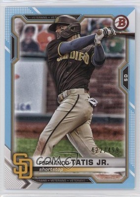 2021 Bowman Sky Blue Border 422/499 Fernando Tatis Jr #87 02wb
