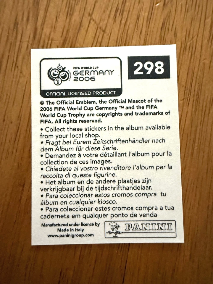 #298 - Panini World Cup Germany 2006 - Cristiano Ronaldo Rookie - Bild 2 von 4
