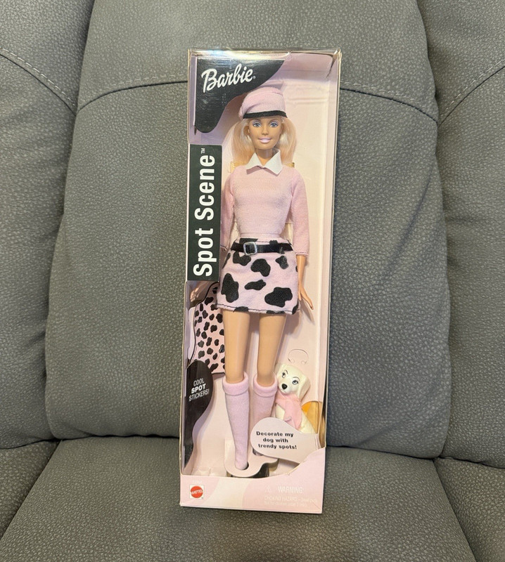 Barbie Spot Scene Fashion Doll Blonde Pink Outfit w/ Dalmatian Dog MPN 53964