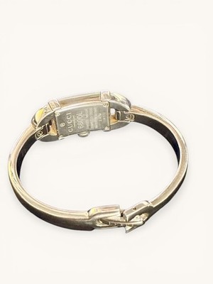 GUCCI 6800L Bangle Watch Silver Quartz Ladies Working From Japan