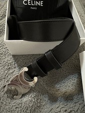 Celine skórzany pasek unisex / damski / męski czarny