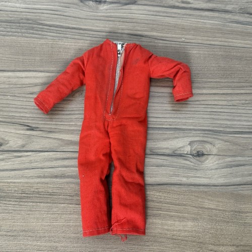 VTG Hasbro G.I. Joe Red Jumpsuit Zip Up Made in Taiwan 1960's - Picture 1 of 4