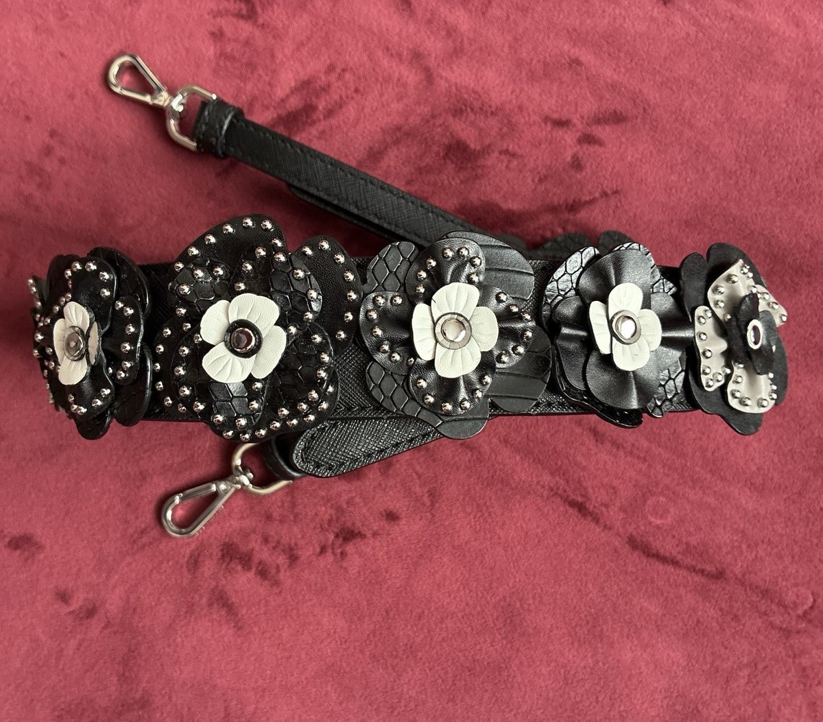 Michael Kors Leather Guitar Strap Purse Strap Floral 