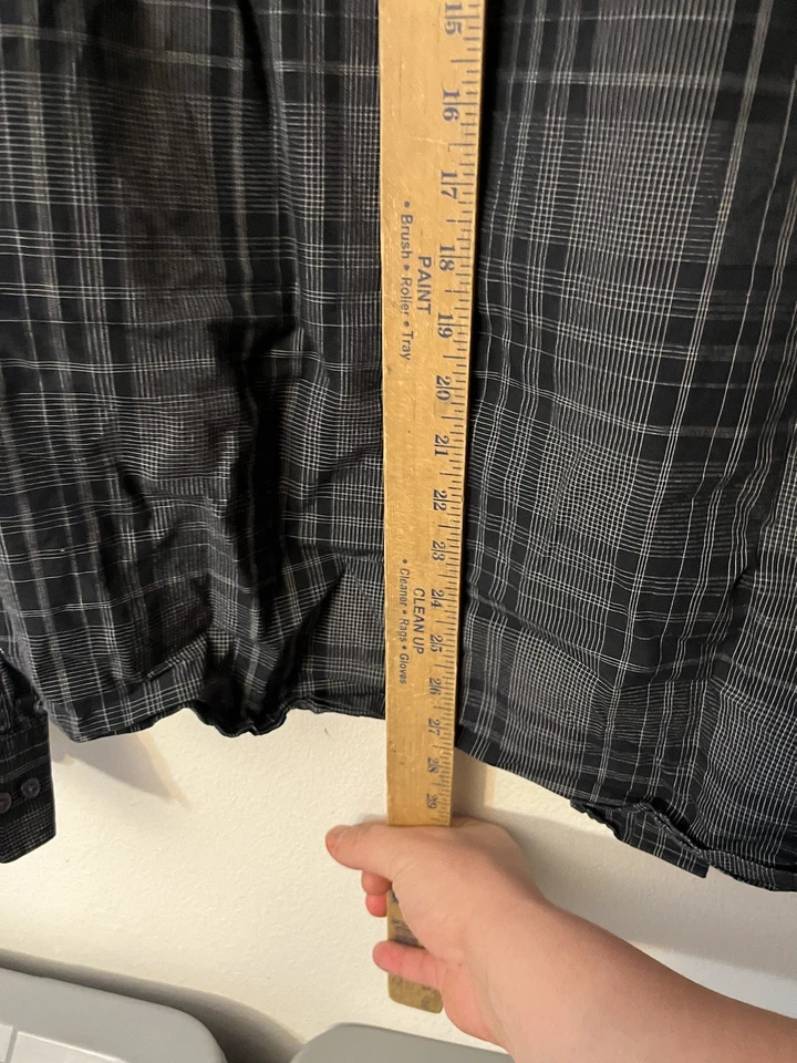Calvin Klein Shirt Slim Fit Large Black Plaid Button. Shirt Men’s - Image 4 of 4