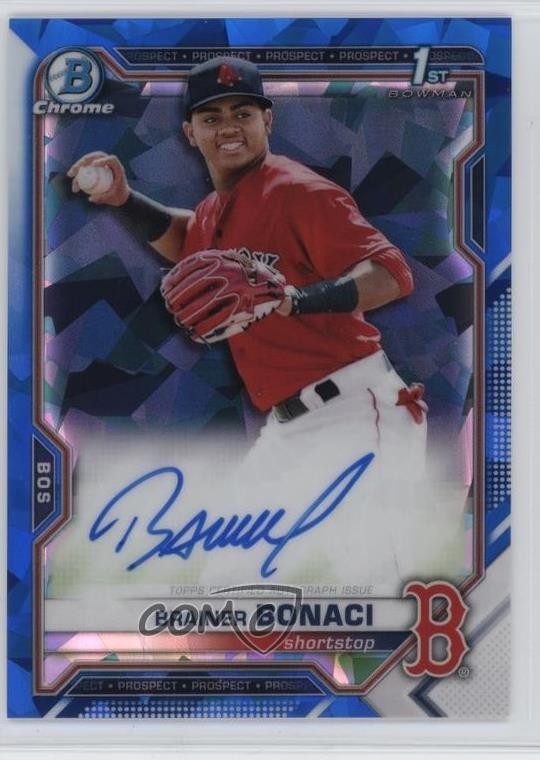 2021 Bowman Sapphire Edition Chrome Prospects Brainer Bonaci #BSPA-BB Auto 0w47