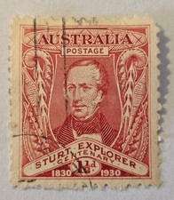 Australia Scott #104 - A7 1 1/2p dark red - Used - VF - 1930