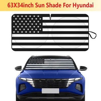 63''x34'' For Hyundai Car Windshield Sun Shade US Flag UV Block Shield Cover