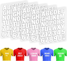 Iron-On Letters - 5 Sheets, 215 Pieces White PU Heat Transfer Vinyl, 2 Inch A-Z