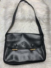 Longchamp Black Leather Handbag Vintage Shoulder Bag 12 w x 10 h