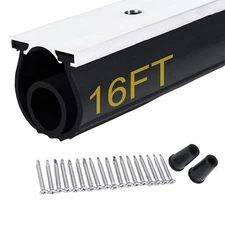 16Ft Garage Door Bottom  Buffering Seals Weatherproof Sealing Rubber Universal