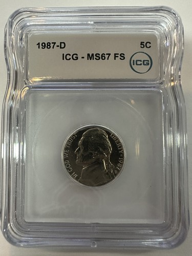 1987 D Jefferson Nickel MS67 FS  - Bild 1 von 2