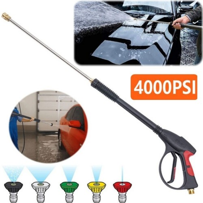#ad 4000PSI High Pressure Car Power Washer Spray Gun Wand Lance Nozzle Tips Hose Kit $26.99