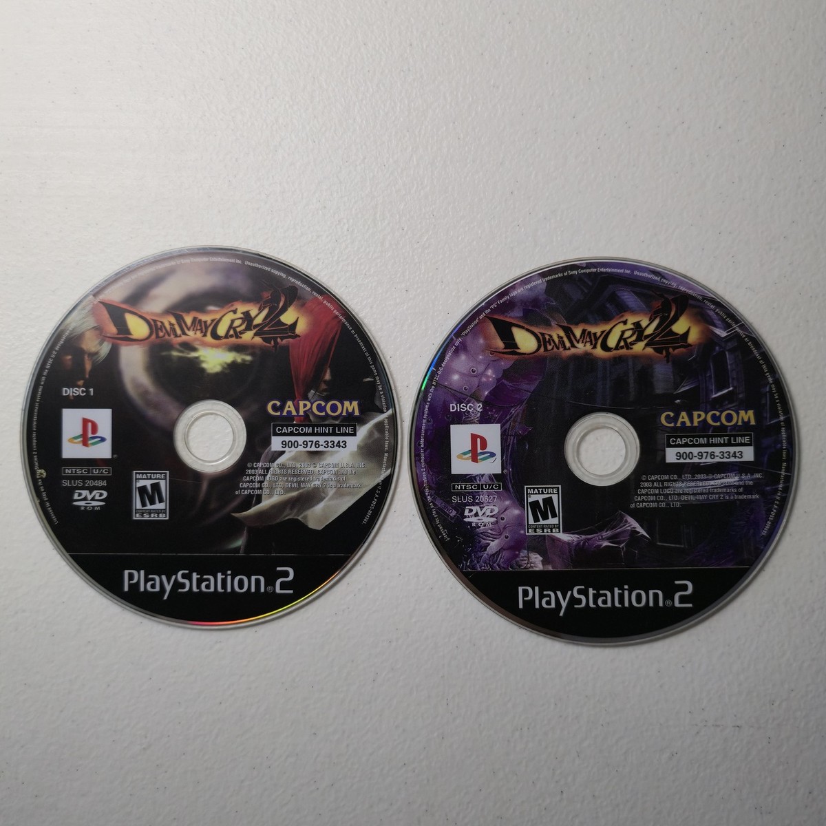 Devil May Cry 2 PlayStation 2 PS2 Game Disc 1 Disc 2 Only Capcom