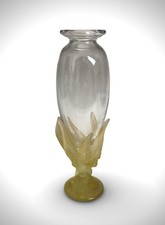 Daum Nancy Crystal solifleur vase Mimosa France Art Deco