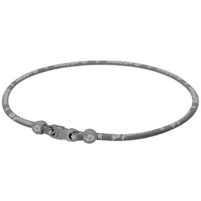 Phiten Classic Star Titanium Single Strand Necklace Gray - 22 Inch