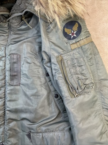 Vintage Air Force Parka Heavy 1950s USAF N-3B Jacket Albert Turner Real Fur S - Bild 18 von 22