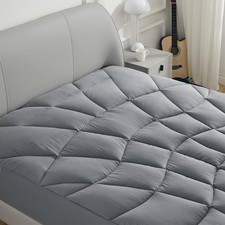 Sonive Queen Mattress Protector, Mattress Topper up to 21'' Deep Pocket Gray