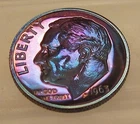 1963 Gem  Proof Dime 90% Silver  MONSTER  Toning  #609 ~ 28