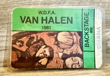 Original VAN HALEN FAIR WARNING W.D.F.A. 1981 BACKSTAGE PASS Omaha 10/20/1981