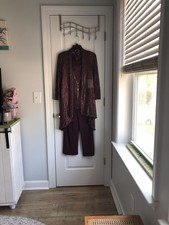 R M Richards 3 Piece Formal Pantsuit Shimmery Merlot Size 8 NWT