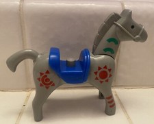 Playmobil Gray Indian Pony Horse w/Blanket Saddle