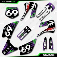 Purple & Green Savage Racing Graphics Kit fit Kx100 01-13 Plate Kx 100 2001-2013
