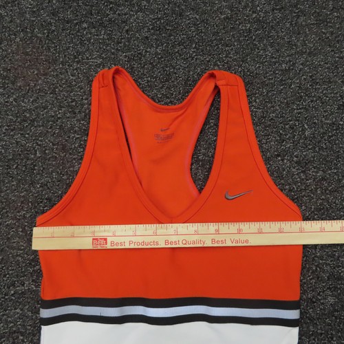 Nike Tank Top Girls Small Orange & White Dri-Fit Breathable Sleeveless Running - Picture 2 of 9