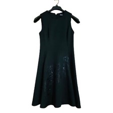 DKNY Cocktail A-Line Sleeveless Dress with Beaded Details and Side Pocke…