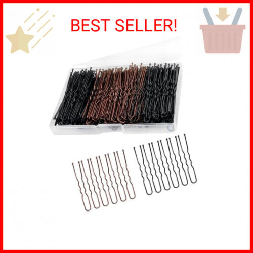 WSICSE U Shaped Hair Pins, 200Pcs 2.4Inches Hair Bun Pins with Storage Box for B