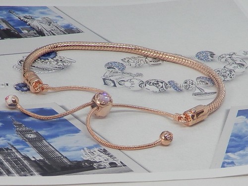 Pandora Rose Bracelet With Pink Peach Blossom Snake Link 588093NCCMX