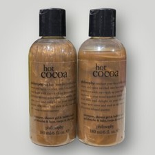  2 Philosophy HOT COCOA Shampoo, Shower Gel  Bubble Bath 6 oz