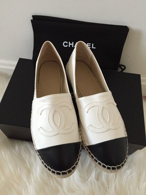 chanel leather espadrilles