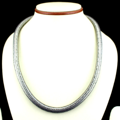 NATURAL PLAIN BRASS METAL ROUND SNAKE CHAIN NECKLACE 145 GRAMS