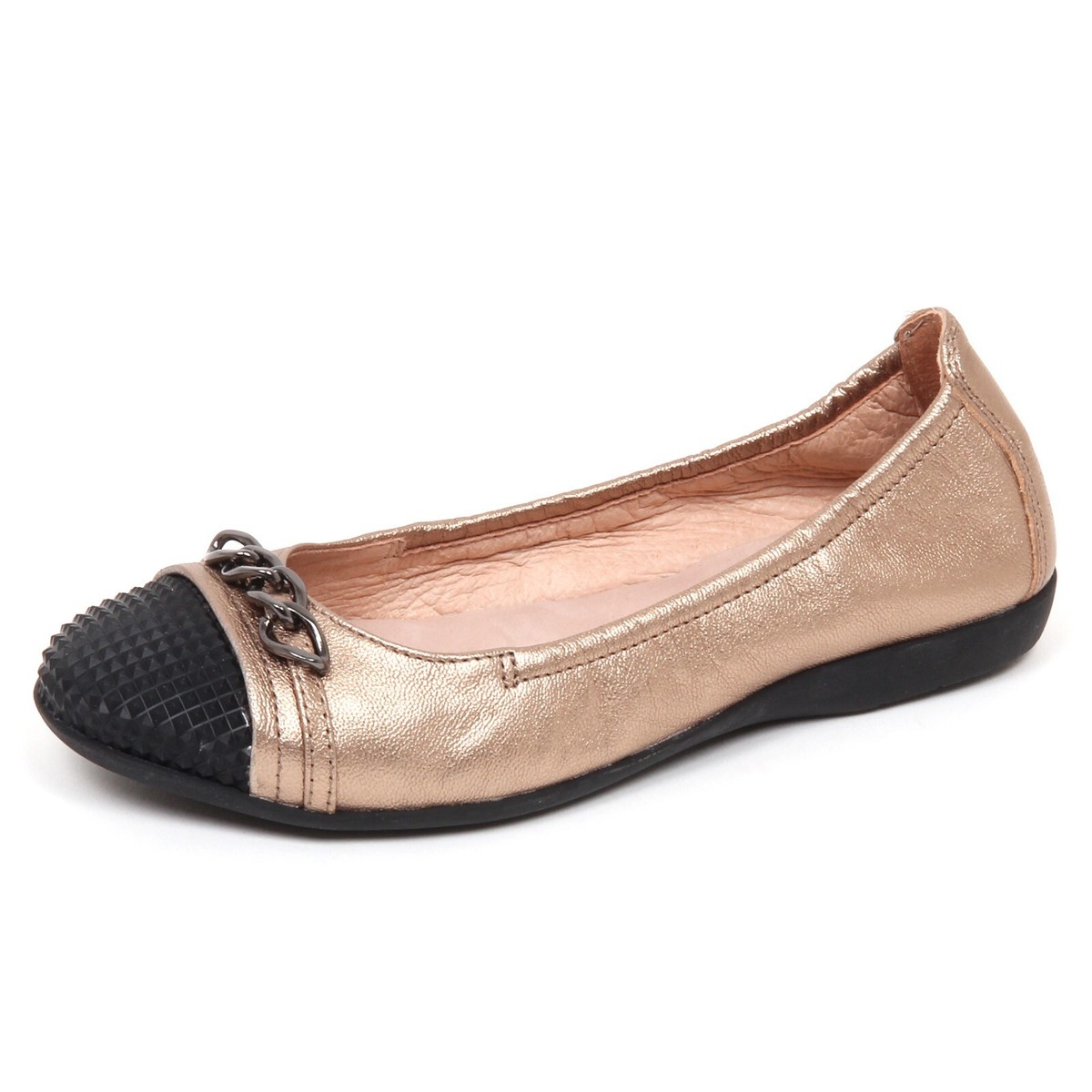 E2306 ballerina bimba bronzo/nero UNISA ANADIS scarpe shoe kid